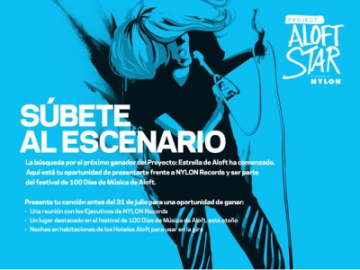 Aloft Hotels busca talentos musicales para la  quinta competencia anual del project aloft star, impulsada por nylon