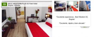 Best Western Plus 93 Park Hotel, uno de los mejores de Colombia seg&uacute;n TripAdvisor