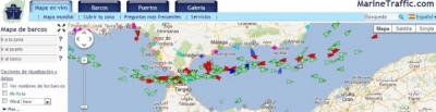 Marine Traffic, mapa de recorridos mar&iacute;timos a tiempo real