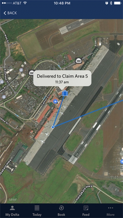 Delta ofrece a los clientes el primer mapa de seguimiento de trayecto del equipaje